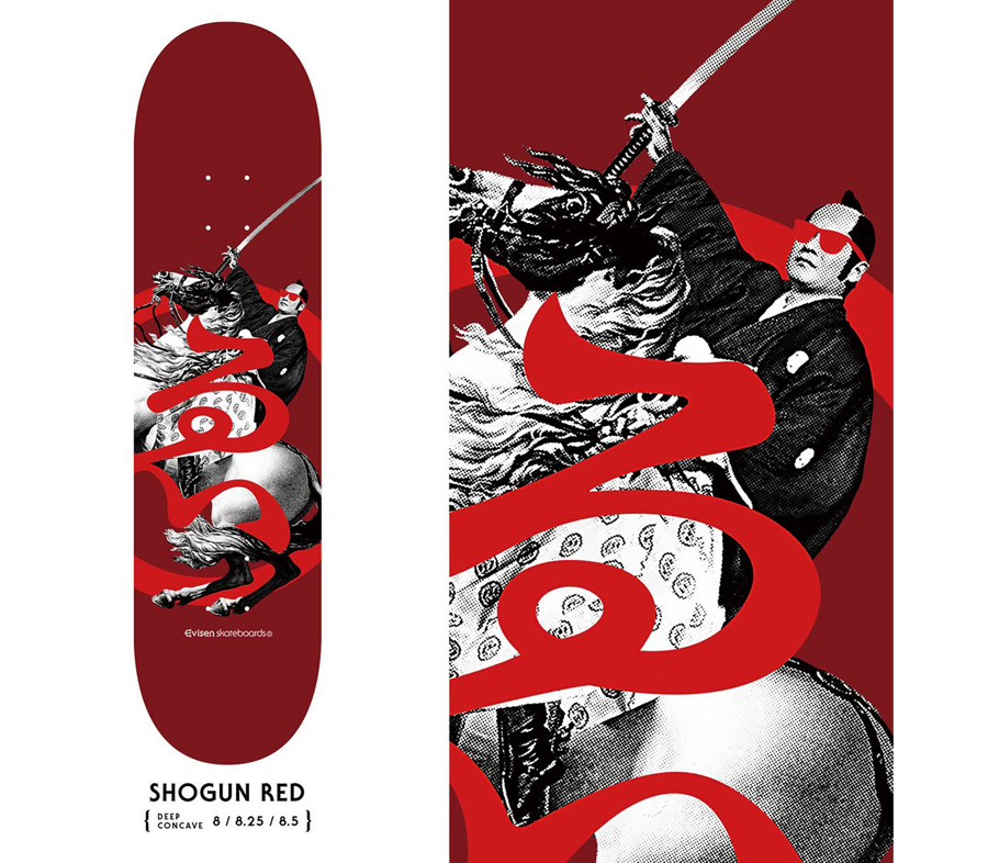 EVISEN SHOGUN RED DECK (8 x 31.1inch) デッキ スケートボード