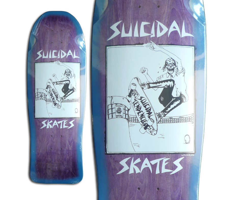10.12 x 30.5 Suicidal Skates PTS Black/Black Fade Old School Skateboard Deck 