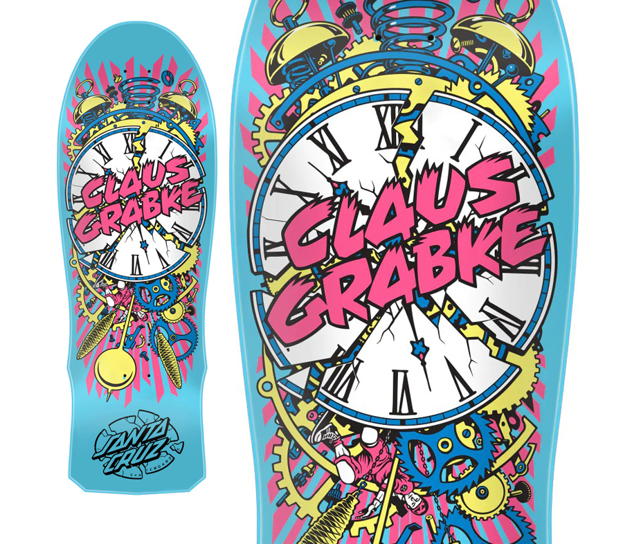 SANTA CRUZ CLAUS GRABKE EXPLODING CLOCK REISSUE DECK (10 x 30inch