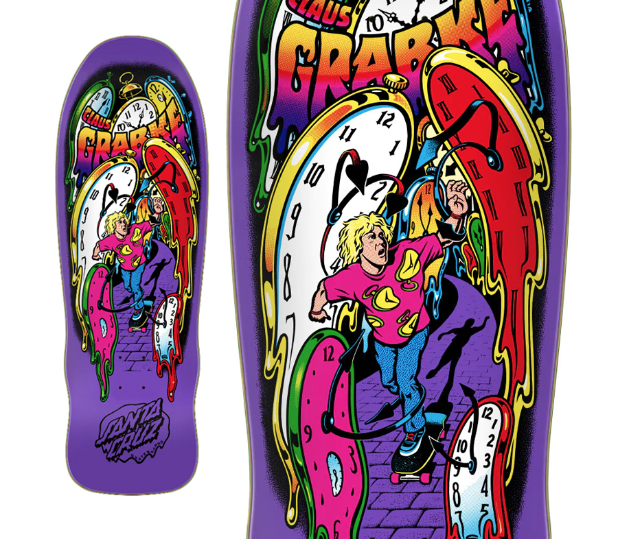 SANTA CRUZ CLAUS GRABKE MELTING CLOCKS REISSUE DECK (9.7 x 29.4 